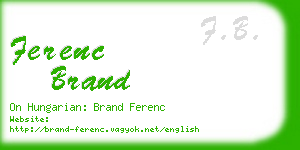 ferenc brand business card